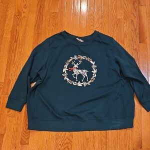 Woman Within Dark Green Knit Sweater